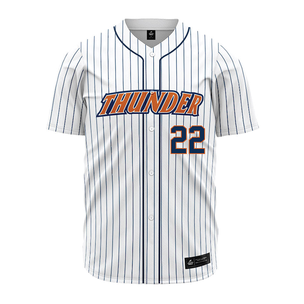 Wheaton IL - NCAA Baseball : Caleb Henderson - White Pinstripe Jersey-0