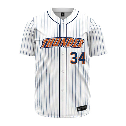Wheaton IL - NCAA Baseball : Carson Grier - White Pinstripe Jersey-0
