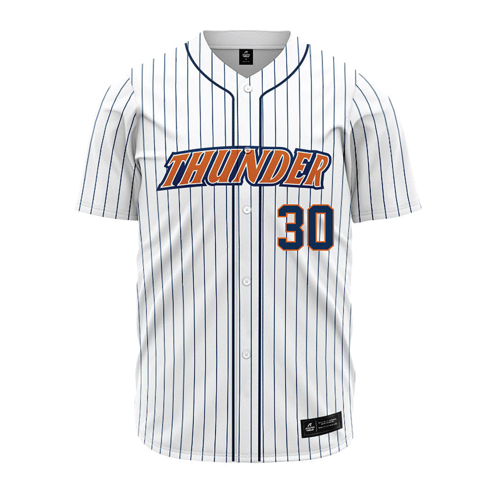 Wheaton IL - NCAA Baseball : Jonah Moulton - White Pinstripe Jersey-0