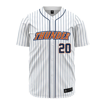 Wheaton IL - NCAA Baseball : James Scott - White Pinstripe Jersey-0