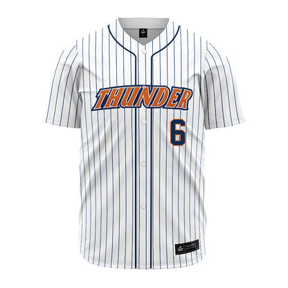 Wheaton IL - NCAA Baseball : Cole Daggett - White Pinstripe Jersey-0