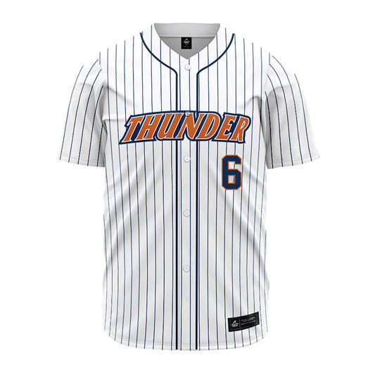 Wheaton IL - NCAA Baseball : Cole Daggett - White Pinstripe Jersey-0