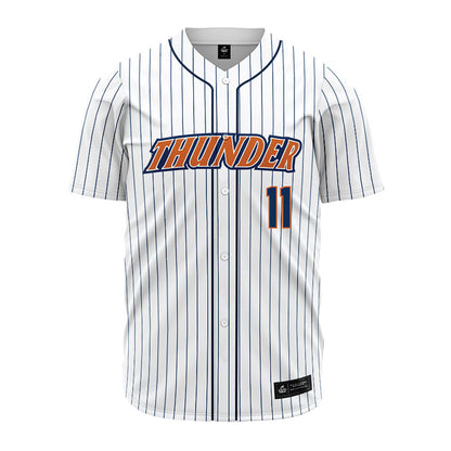 Wheaton IL - NCAA Baseball : Michael Chang - White Pinstripe Jersey-0