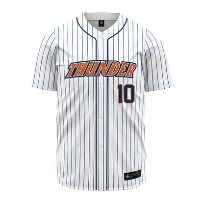 Wheaton IL - NCAA Baseball : Nathan Hedlund - White Pinstripe Jersey-0