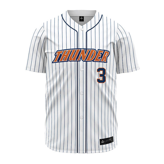 Wheaton IL - NCAA Baseball : Caleb Schauer - White Pinstripe Jersey-0