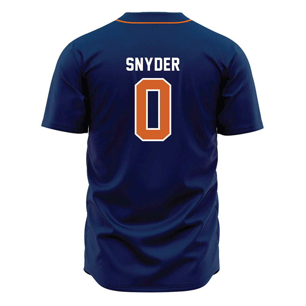 Wheaton IL - NCAA Baseball : Caleb Snyder - Navy Jersey-1