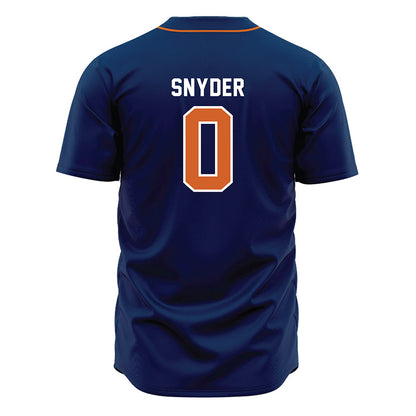 Wheaton IL - NCAA Baseball : Caleb Snyder - Navy Jersey-1