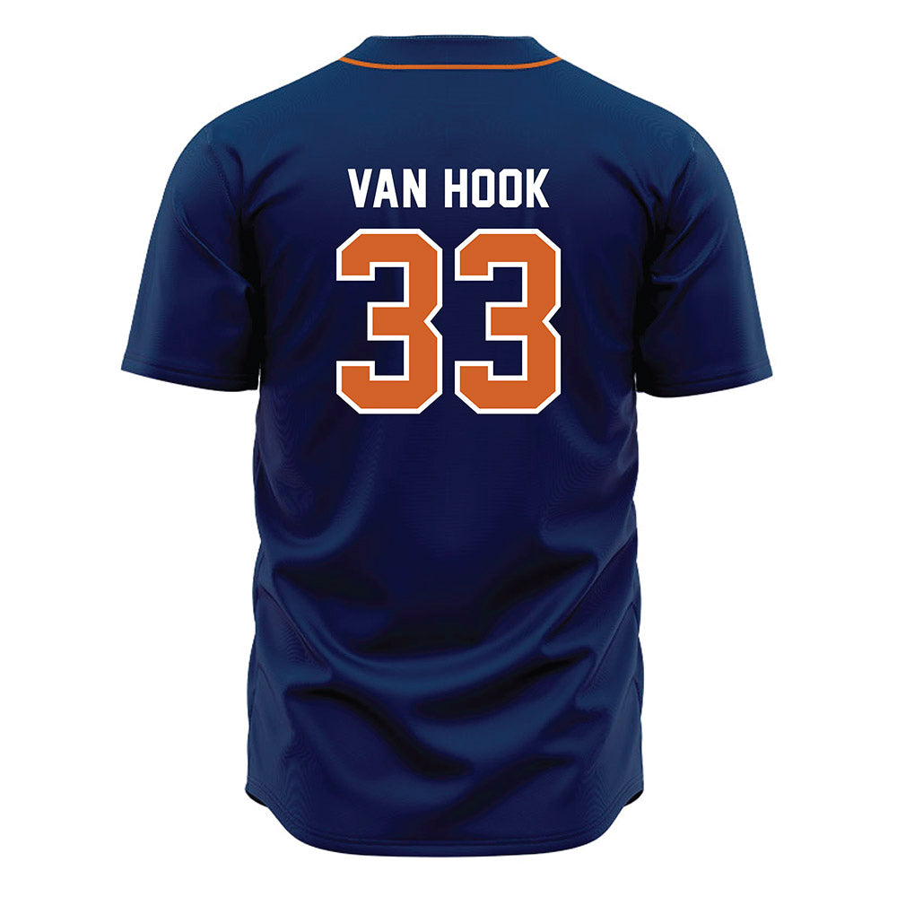 Wheaton IL - NCAA Baseball : JD Van Hook - Navy Jersey-1