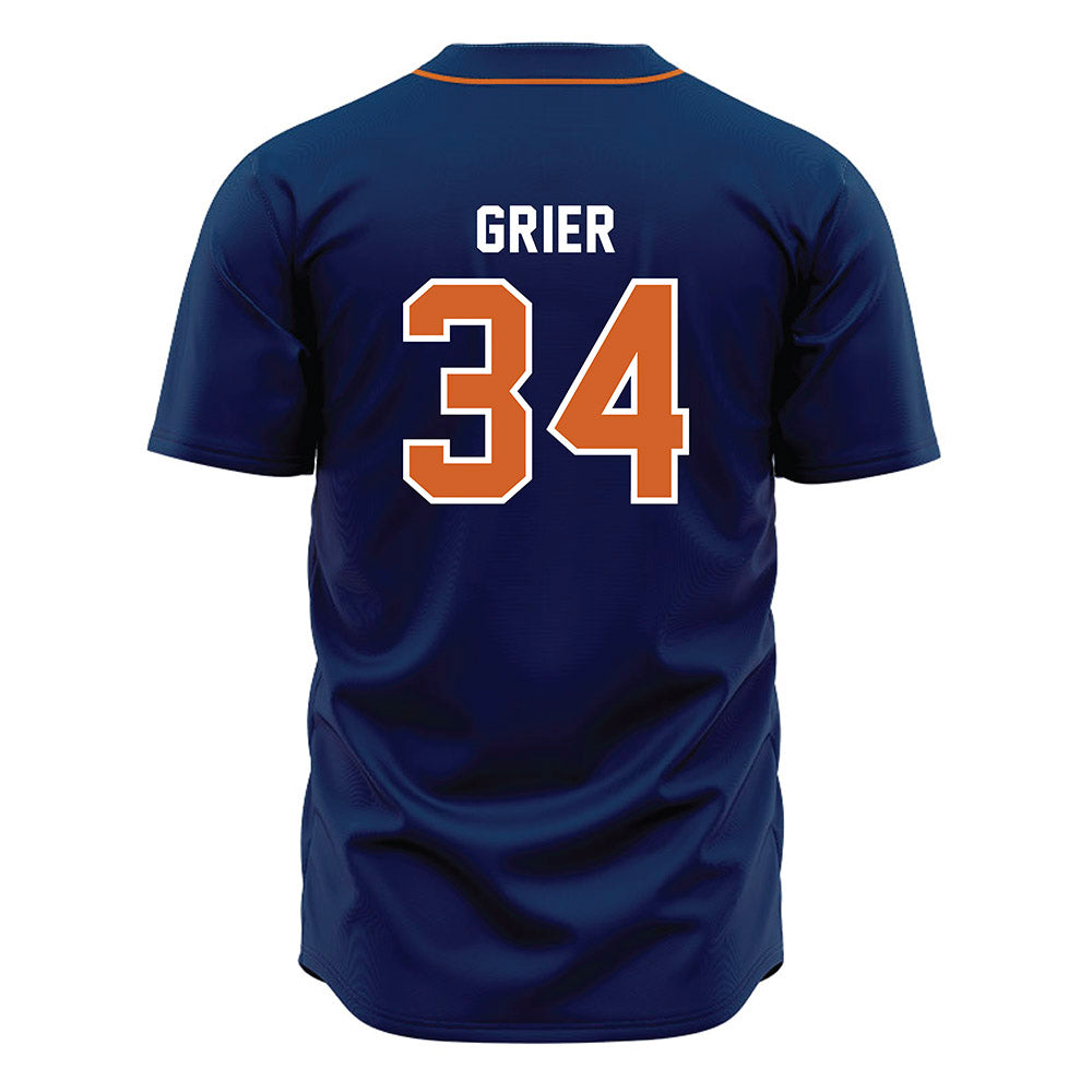 Wheaton IL - NCAA Baseball : Carson Grier - Navy Jersey-1