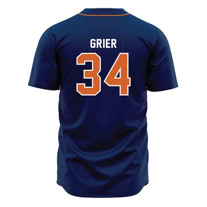 Wheaton IL - NCAA Baseball : Carson Grier - Navy Jersey-1