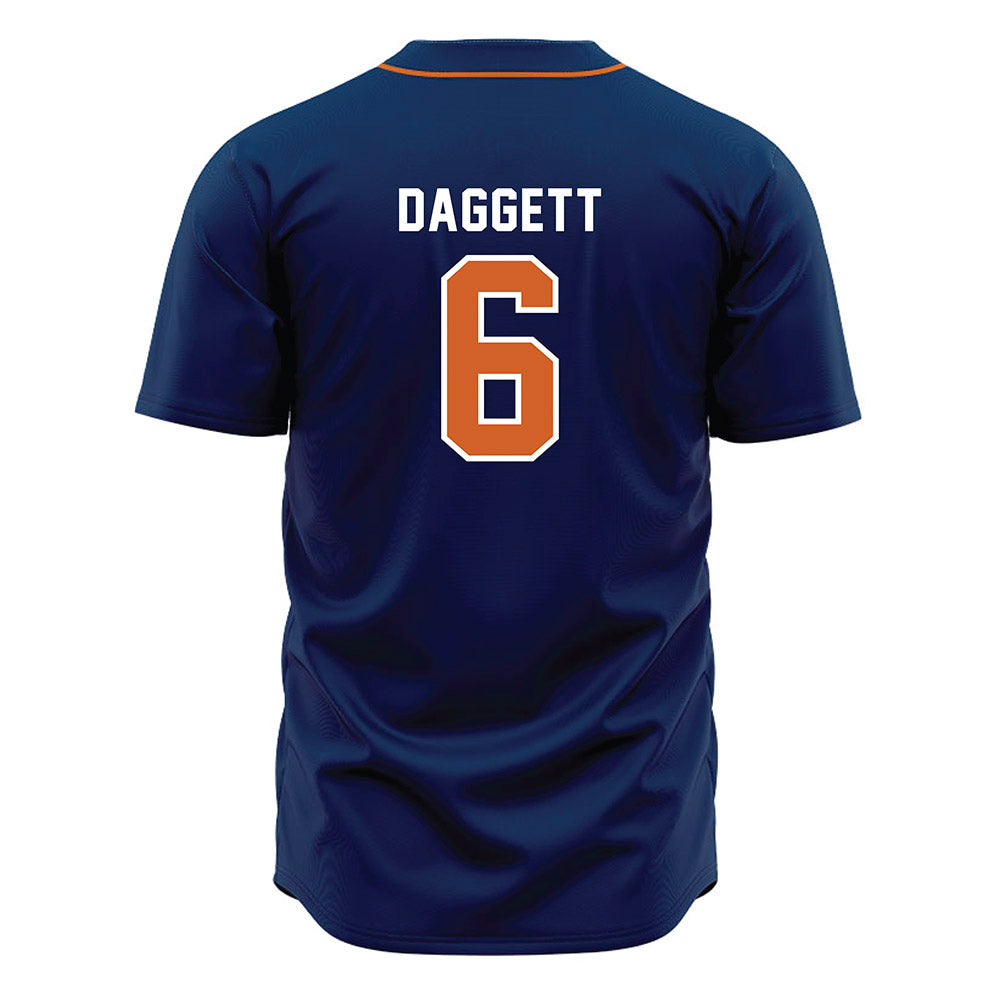 Wheaton IL - NCAA Baseball : Cole Daggett - Navy Jersey-1