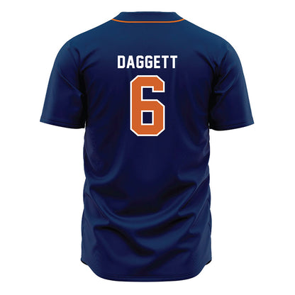 Wheaton IL - NCAA Baseball : Cole Daggett - Navy Jersey-1