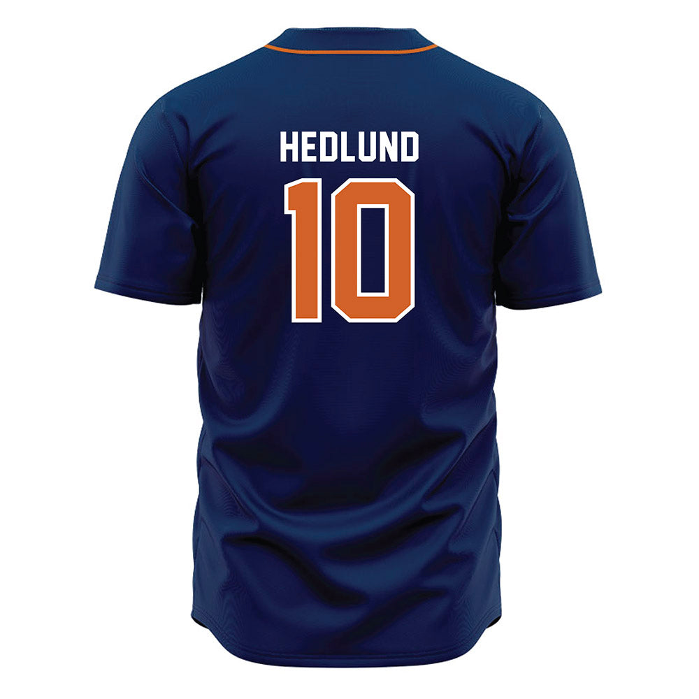 Wheaton IL - NCAA Baseball : Nathan Hedlund - Navy Jersey-1