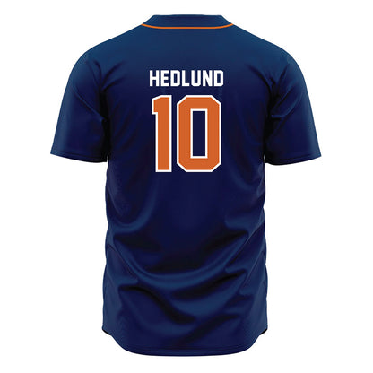 Wheaton IL - NCAA Baseball : Nathan Hedlund - Navy Jersey-1