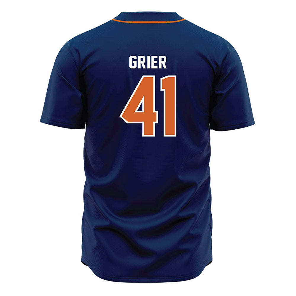 Wheaton IL - NCAA Baseball : Kyle Grier - Navy Jersey-1