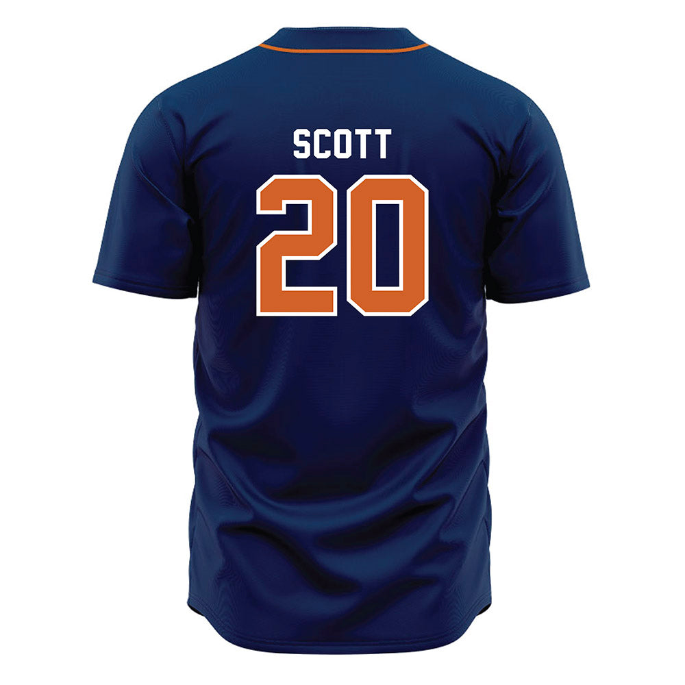 Wheaton IL - NCAA Baseball : James Scott - Navy Jersey-1