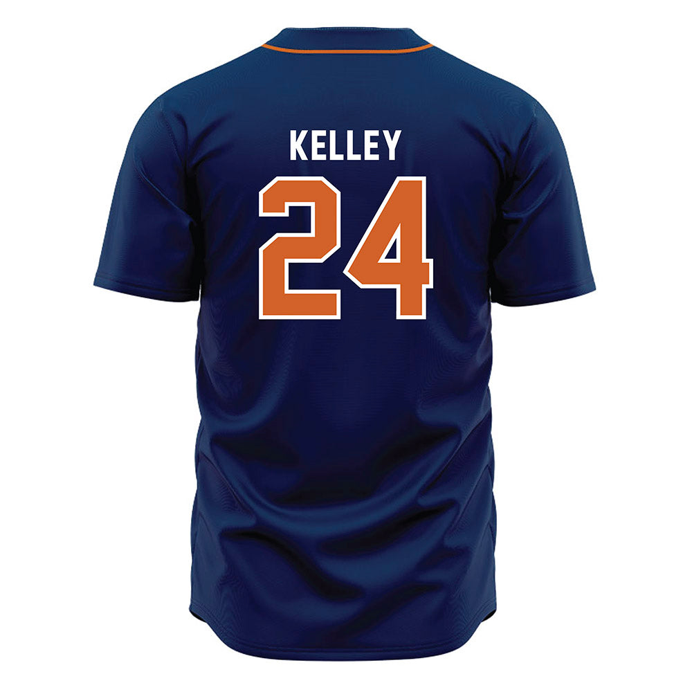 Wheaton IL - NCAA Baseball : Caleb Kelley - Navy Jersey-1