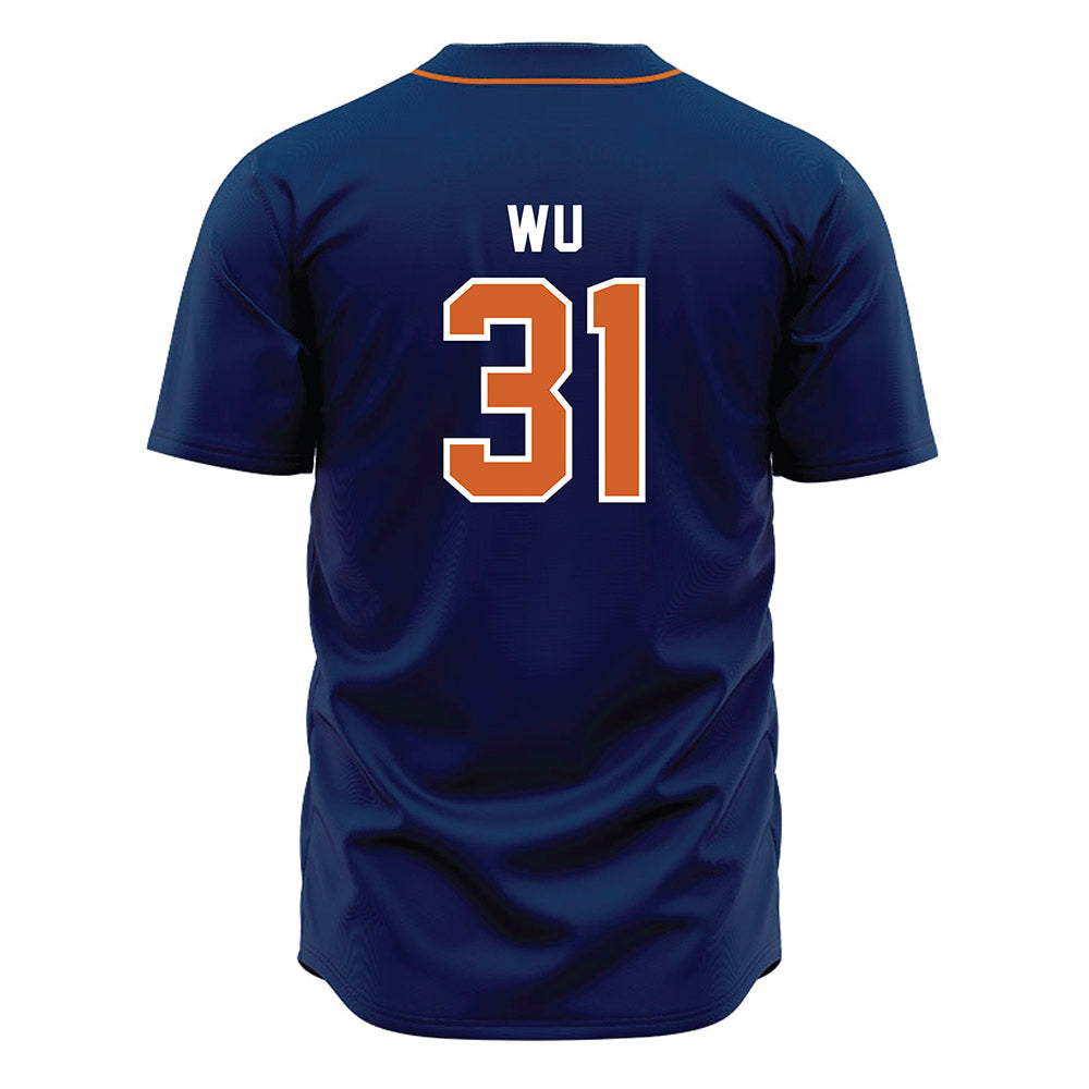 Wheaton IL - NCAA Baseball : Kellan Wu - Navy Jersey-1