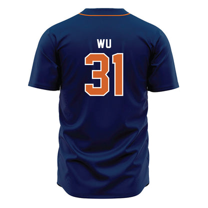 Wheaton IL - NCAA Baseball : Kellan Wu - Navy Jersey-1