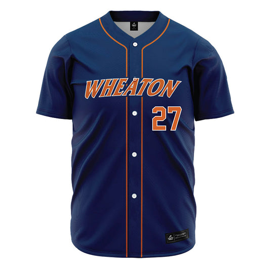 Wheaton IL - NCAA Baseball : Charlie Scofield - Navy Jersey-0