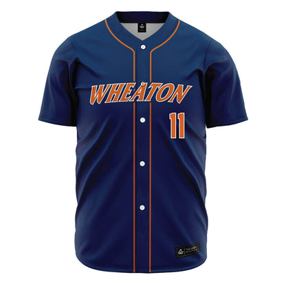 Wheaton IL - NCAA Baseball : Michael Chang - Navy Jersey-0