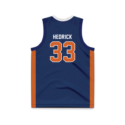 Wheaton IL - NCAA Men's Basketball : Noah Hedrick - Navy Basketball Jersey-1