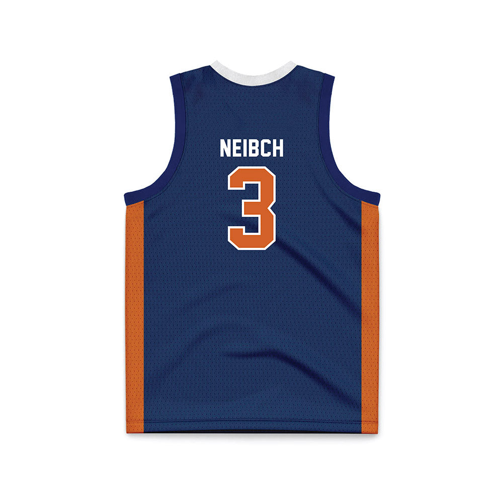 Wheaton IL - NCAA Men's Basketball : Kyle Neibch - Navy Basketball Jersey-1