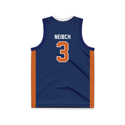 Wheaton IL - NCAA Men's Basketball : Kyle Neibch - Navy Basketball Jersey-1