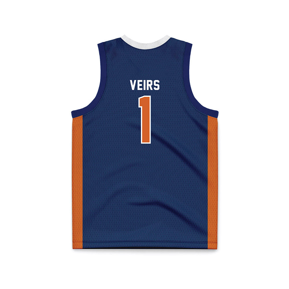 Wheaton IL - NCAA Men's Basketball : Christian Veirs - Navy Basketball Jersey-1