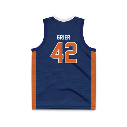 Wheaton IL - NCAA Men's Basketball : Kyle Grier - Navy Basketball Jersey-1