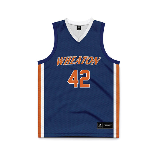 Wheaton IL - NCAA Men's Basketball : Kyle Grier - Navy Basketball Jersey-0