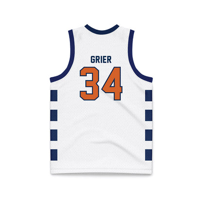 Wheaton IL - NCAA Men's Basketball : Carson Grier - White Basketball Jersey-1