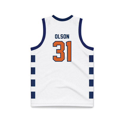 Wheaton IL - NCAA Men's Basketball : Jace Olson - White Basketball Jersey-1