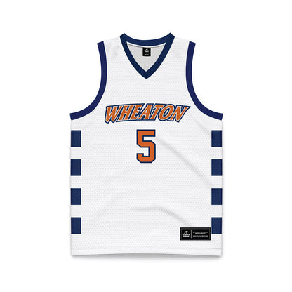 Wheaton IL - NCAA Men's Basketball : Noah Brumfield - White Basketball Jersey-0