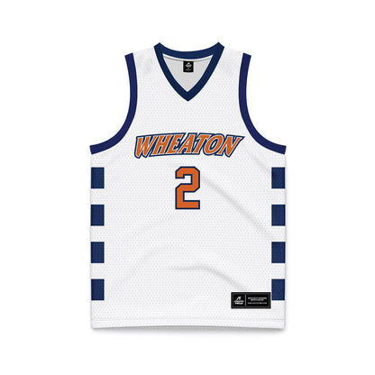 Wheaton IL - NCAA Men's Basketball : Cooper Starks - White Basketball Jersey-0