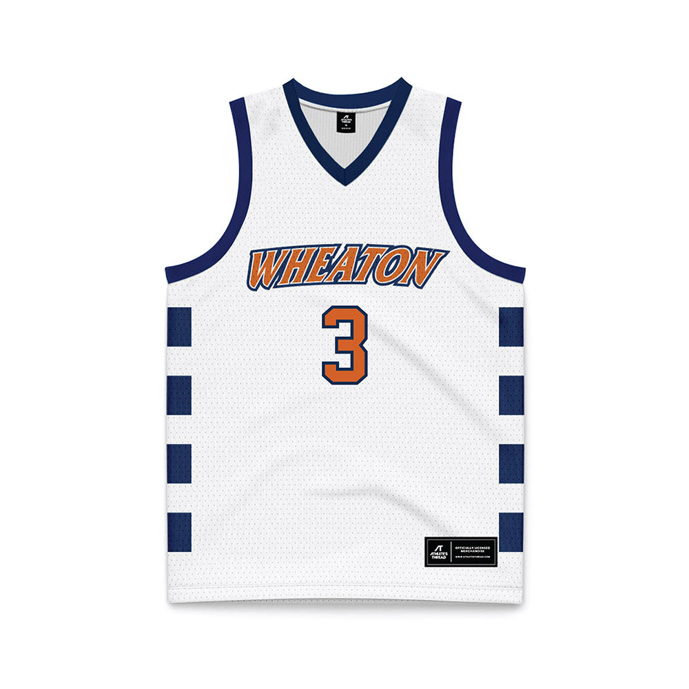 Wheaton IL - NCAA Men's Basketball : Kyle Neibch - White Basketball Jersey-0
