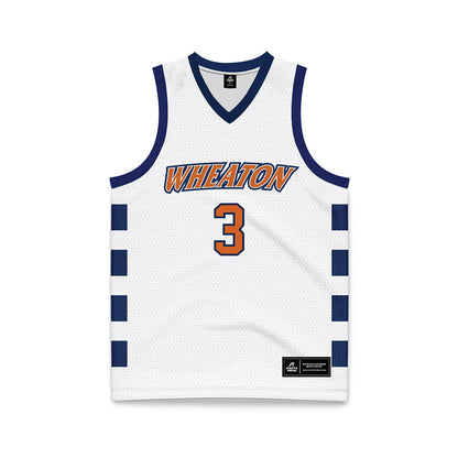 Wheaton IL - NCAA Men's Basketball : Kyle Neibch - White Basketball Jersey-0