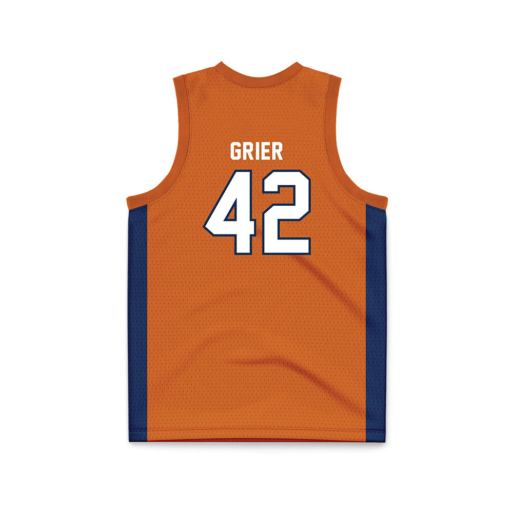 Wheaton IL - NCAA Men's Basketball : Kyle Grier - Orange Basketball Jersey-1