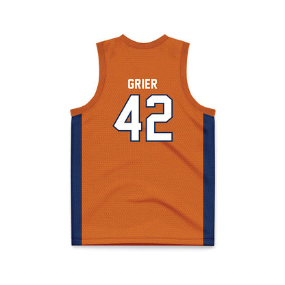 Wheaton IL - NCAA Men's Basketball : Kyle Grier - Orange Basketball Jersey-1