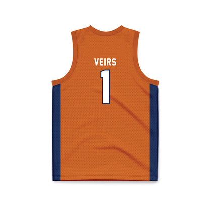 Wheaton IL - NCAA Men's Basketball : Christian Veirs - Orange Basketball Jersey-1