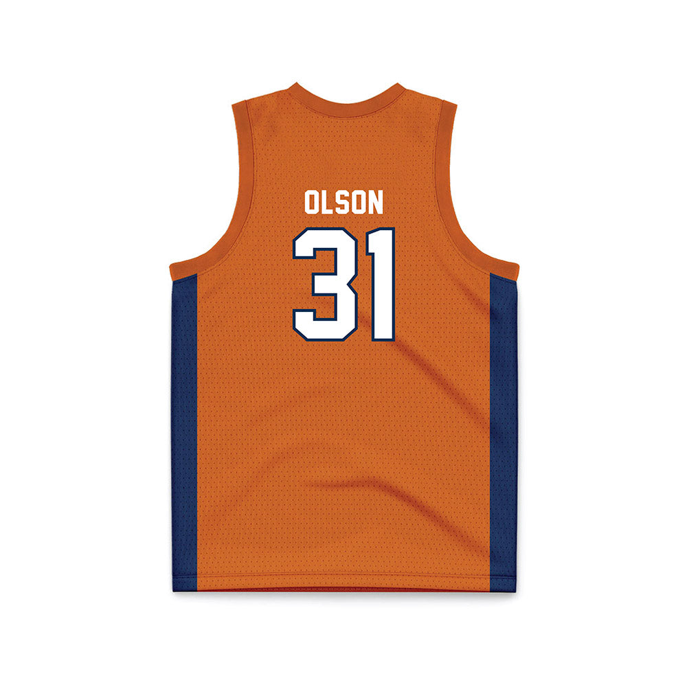 Wheaton IL - NCAA Men's Basketball : Jace Olson - Orange Basketball Jersey-1