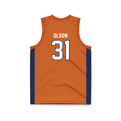 Wheaton IL - NCAA Men's Basketball : Jace Olson - Orange Basketball Jersey-1