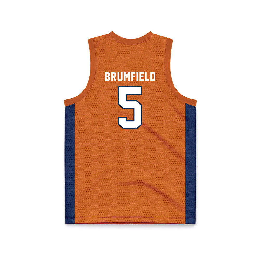 Wheaton IL - NCAA Men's Basketball : Noah Brumfield - Orange Basketball Jersey-1