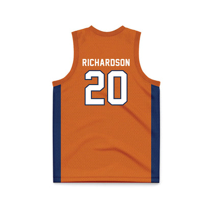 Wheaton IL - NCAA Men's Basketball : Soren Richardson - Orange Basketball Jersey-1