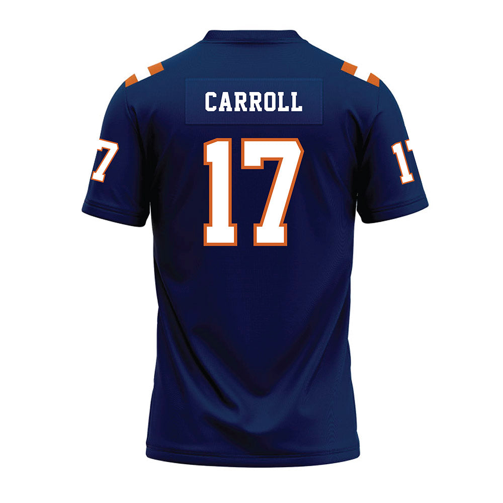 Wheaton IL - NCAA Football : Xander Carroll - Navy Premium Football Jersey-1