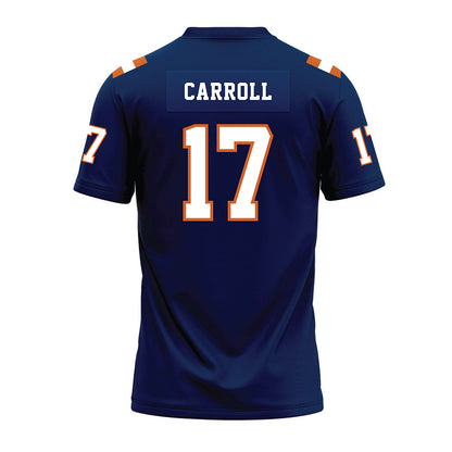 Wheaton IL - NCAA Football : Xander Carroll - Navy Premium Football Jersey-1