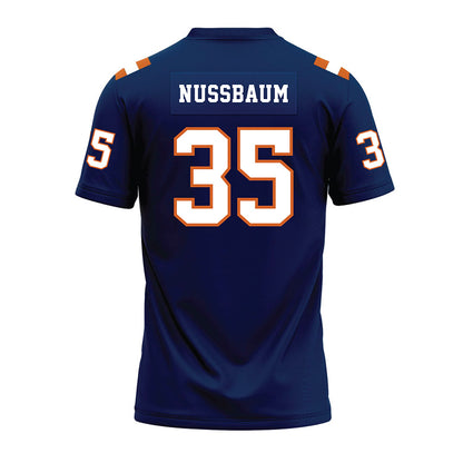 Wheaton IL - NCAA Football : Aaron Nussbaum - Navy Premium Football Jersey-1