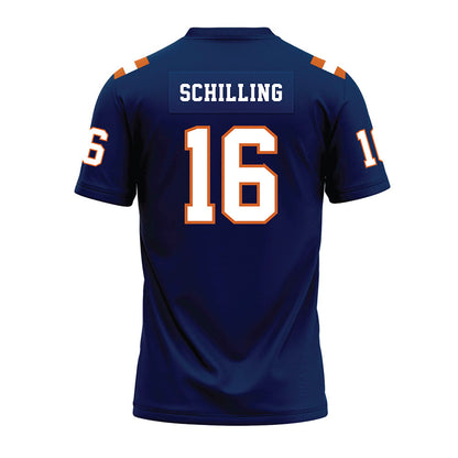Wheaton IL - NCAA Football : Rich Schilling - Navy Premium Football Jersey-1