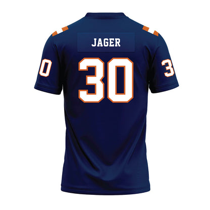 Wheaton IL - NCAA Football : Kenny Jager - Navy Premium Football Jersey-1