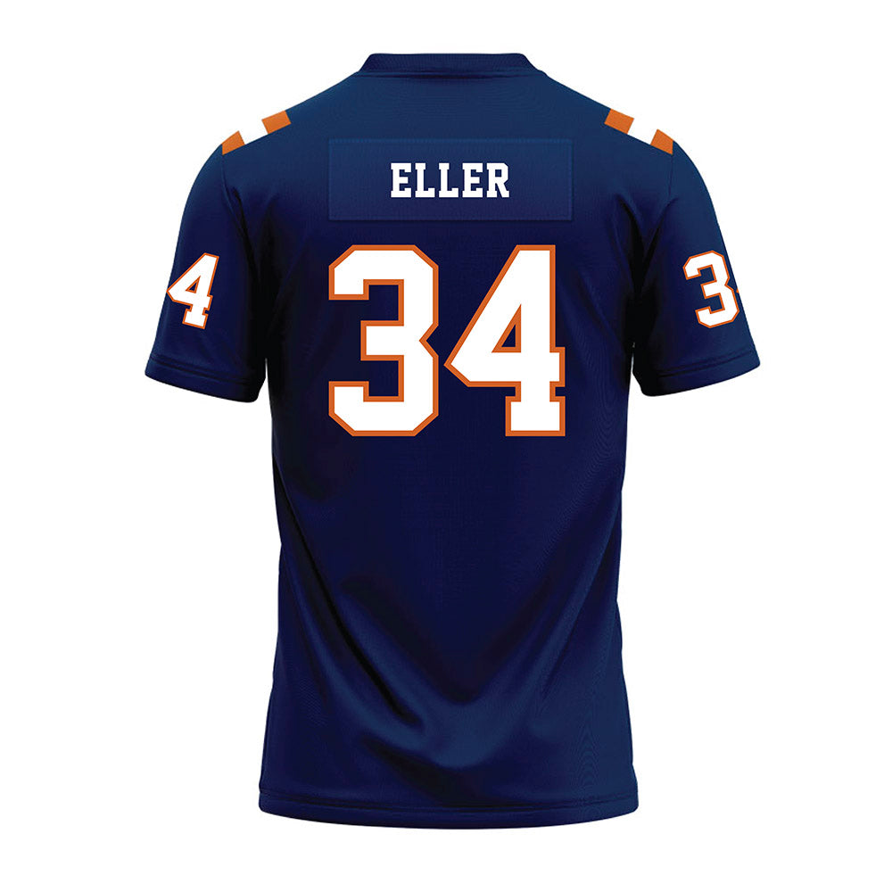Wheaton IL - NCAA Football : Jackson Eller - Navy Premium Football Jersey-1